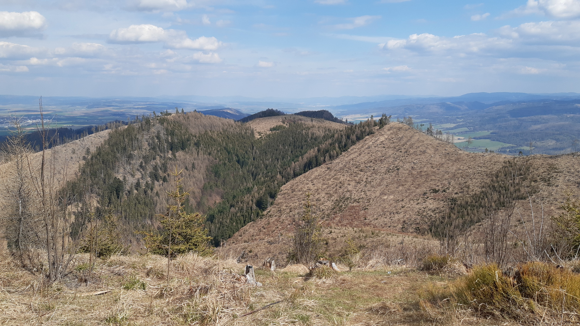 pohľad z Kozieho kameňa na hrebeň ktorým sme prišli pohľad_z_Kozieho_kameňa_na_hrebeň_ktorým_sme_prišli